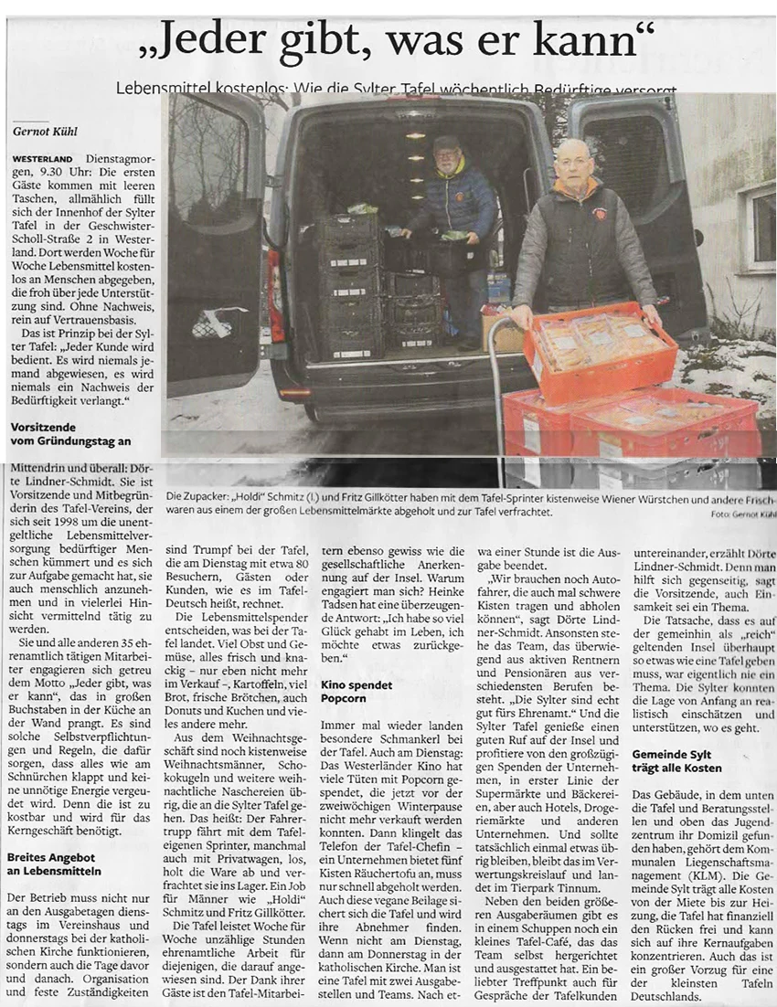 Zeitungsartikel der Sylter Rundschau